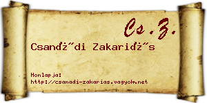 Csanádi Zakariás névjegykártya